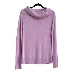 Qi Pure Cashmere Cowl Neck Sweater Lavender size S